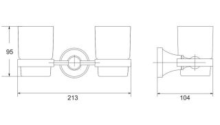 Стакан двойной для ванной комнаты Rose RG1922H чёрный